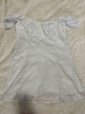 wild fable White Lace Overlay Dress